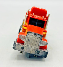 Vintage 1970s Aurora AFX Peterbilt Semi Truck Red Orange HO Scale Slot Car