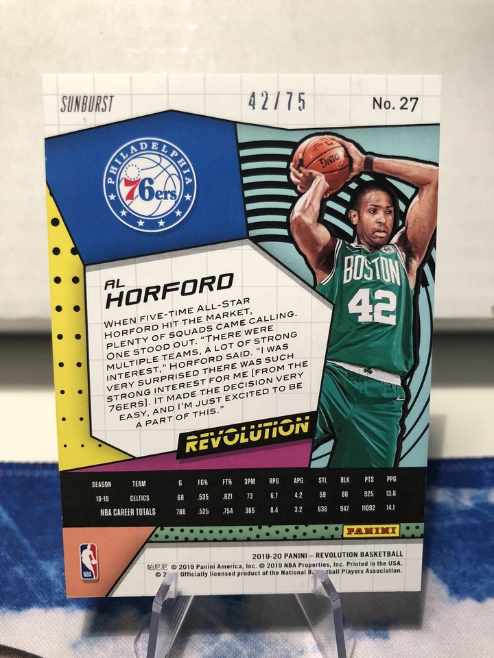 2019-20 Panini Revolution Sunburst /75 Al Horford #27 Celtics - Image 2 of 2