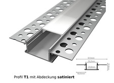 2x LED Aluminium Profil Unterputz Leiste Rigips Trockenbau 1M für LED NEW