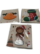 Christmas Toddler Puzzles: 3 Wooden Zig Saw Puzzle Bell Stocking Person