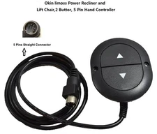 Okin Limoss Ashley Lift Chair power recliner Hand Control Remote 2 Button 5 pin
