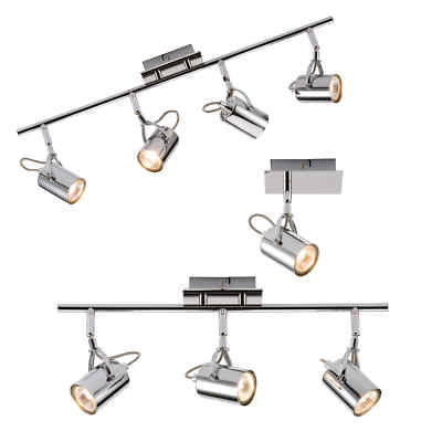 Poliertes Chrom Einzel Dreifach & Vier Voll Einstellbar Deckenstrahler BAR LED