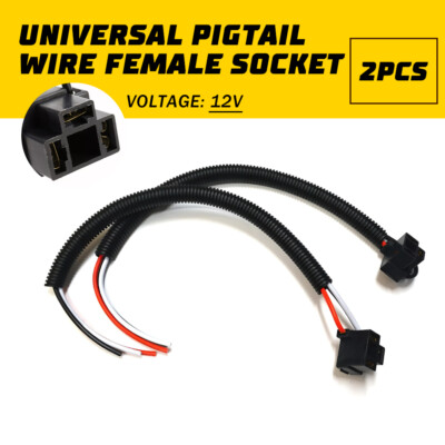 Extension Wire Pigtail Female 9003 H4 Two Harness Head Light Connector Plug