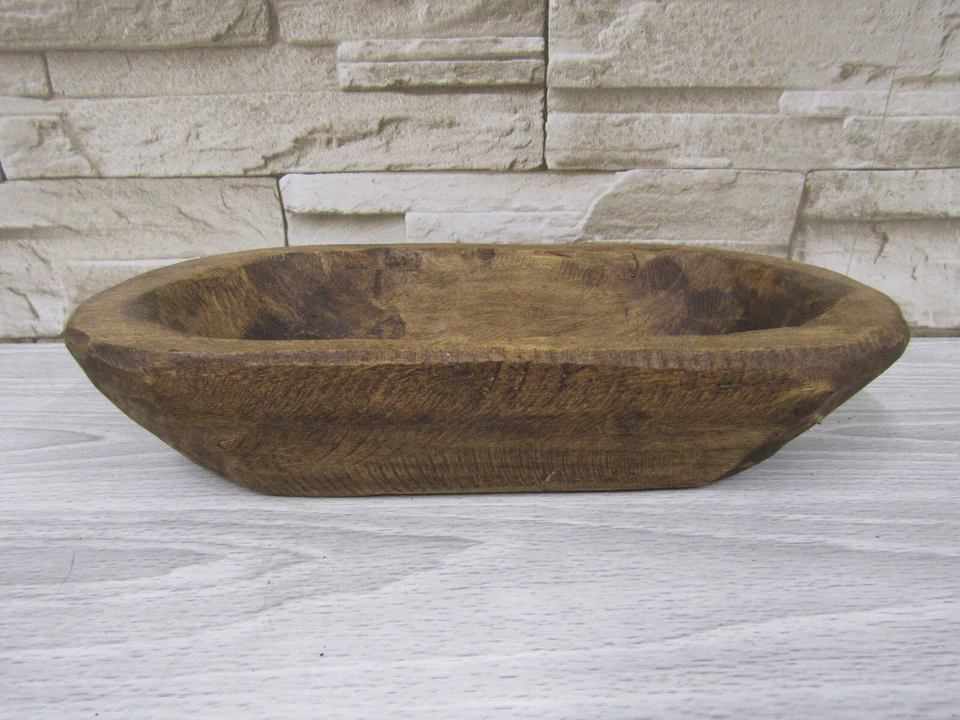 Primitive Wooden Rustic Small Mini Hand Carved Dough Bowl Farmhouse Cabin - Image 4 of 4