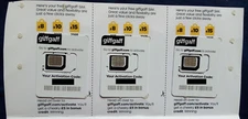 3x Giffgaff UK GB +44 SIM Card 3 in 1 Nano Micro Standard £5 BONUS CREDIT