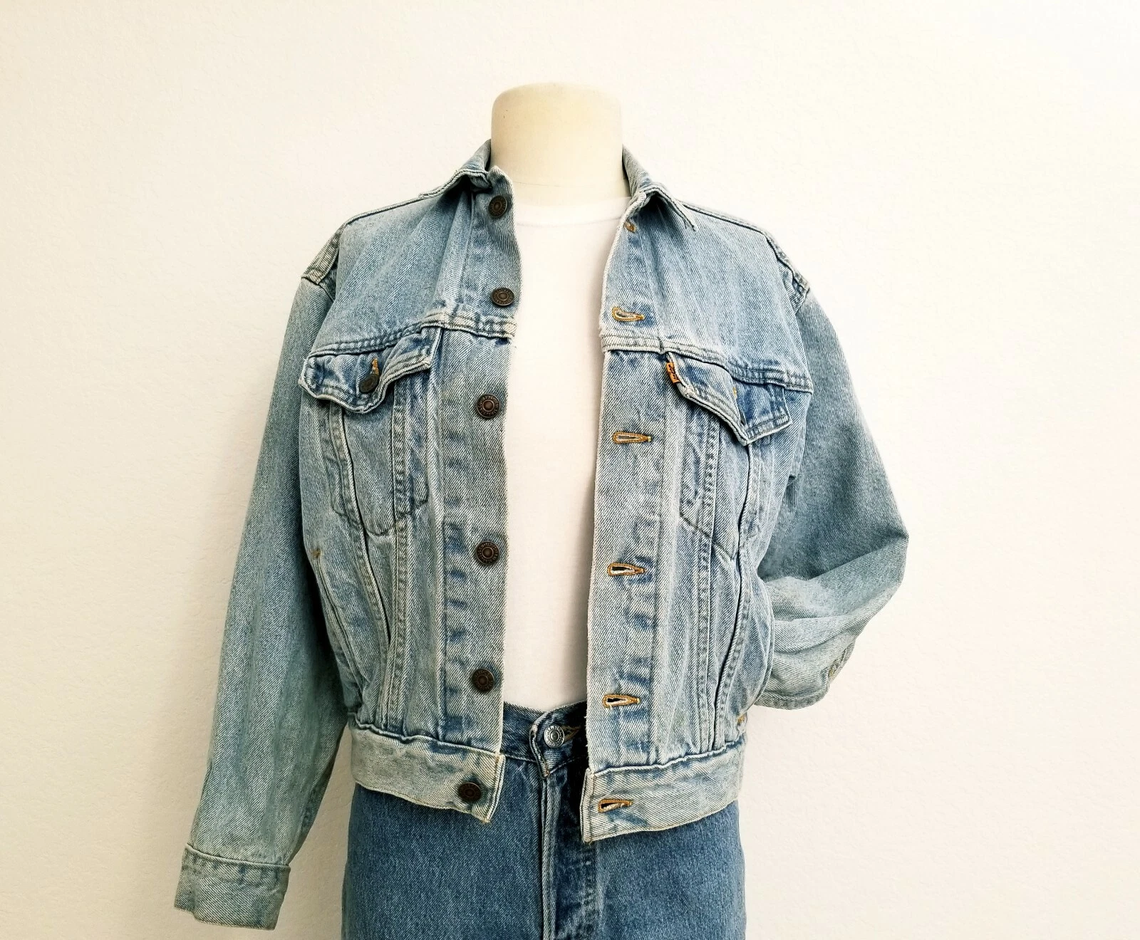 Vintage 80s 90s Levi's Strauss Denim Trucker Jacket Youth M Women's XS USA Patch