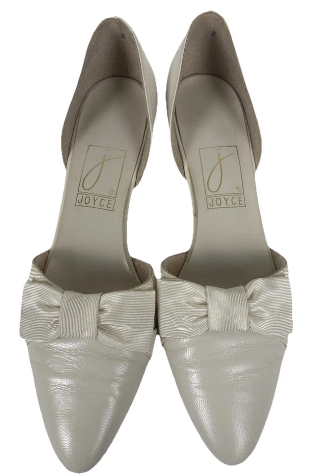 Zapatos de boda vintage Joyce California con tacones con arco marfil para mujer 7,5 A estrechos Foto 4 de 4