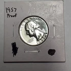 1957 Washington Quarter Proof - 90% Silver Coin - Spoty Toning