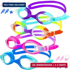 XDX Kids Swim Goggles 4-14, 4 Pack for Boys and Girls, Anti-Fog With UV Protecti