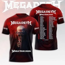 3D shirt,polyester Megadeth Band The Farewell 2026 All Size U18.433