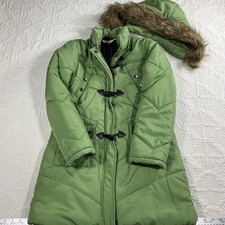 Hype Girls Green Winter long jacket with removable hood with flaws L/12