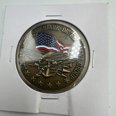 U.S. Navy SEAL Team 6 DEVGRU Challenge Coin Colorized Flag Version 3