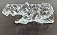 Baccarat Crystal Crouching Tiger Sculpture Figurine Paperweight France 5.75" L