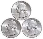 Choice Unc 1945 P+D+S Washington Quarter Gem BU Collection Lot Set
