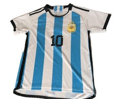 MESSI JERSEY 10 ARGENTINA FIFA CHAMPIONS 2022, SIZE 26 YOUTH JERSEY