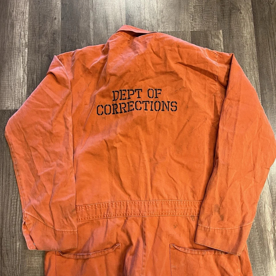 КРАСНЫЙ ОРАНЖЕВЫЙ КОМБИНЕЗОН KAPP РАБОЧАЯ ОДЕЖДА ИНДИВИДУАЛЬНЫЙ ОТДЕЛ ИСПРАВЛЕНИЙ ТЮРЕМНЫЙ КОСТЮМ 48 (38) - Изображение 4 из 4