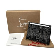 Christian Louboutin KIOS CL Signature Metallic Monogram Print Leather Card Case