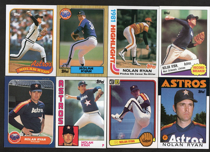 Nolan Ryan - Houston Astros - LOT of (9) different VINTAGE cards 