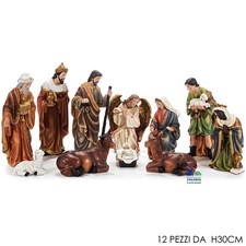 NATIVITA' PRESEPE STATUE SET 12 PZ CM 30 H PERSONAGGI COLORATI IN RESINA 81992