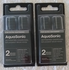 AquaSonic Activated Charcoal Replacement Brush Heads 2 Packs