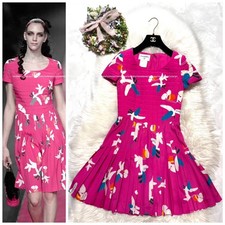 Chanel Quilted Floral Dress Pink Multi 34 Vintage Runway