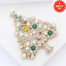 Vintage Crystal Baroque Christmas Tree Brooch Pin Jewelry Gift Accessories New