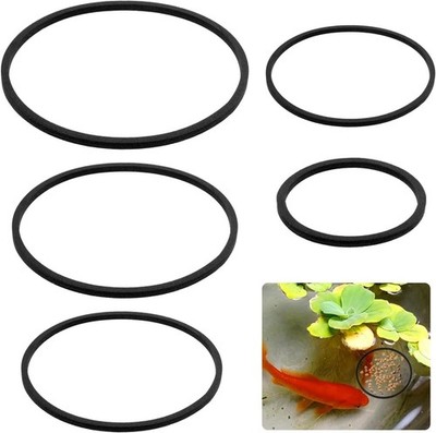 5 Pcs Fish Feeding Ring,Aquarium Floating Plant Rings Aquarium Black 