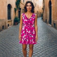 Ann Taylor (LOFT) Pink Floral Print Dress Size 4