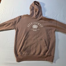 Abercrombie Kids Brown Pullover Hoodie Established NY Moose Logo Size 15/16