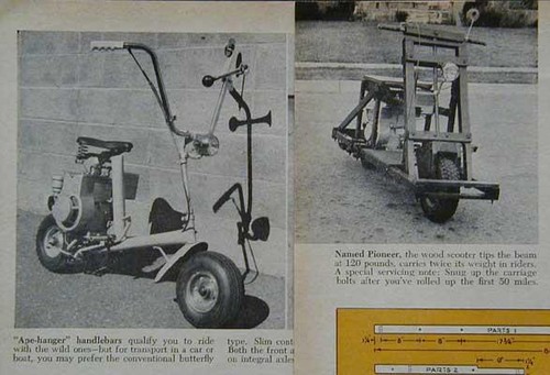 2 Mini Bike Motor Scooter How-To build PLANS 1 wooden + 1 Metal