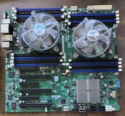 Supermicro X9DAI C602 | 2x Intel Xeon E5-2650 + Kühler | Server Motherboard+CPUs