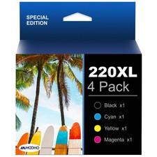 4x 220XL Ink for Epson 220XL WF-2650 WF-2630 WF-2750 XP-424 XP-420 XP-320