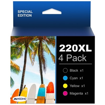 4Pack 220XL Black Color Ink for Epson Expression Home XP-424 XP-420 XP-320