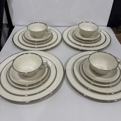 20 pc Lenox Montclair Fine China Platinum Trim Service For 4