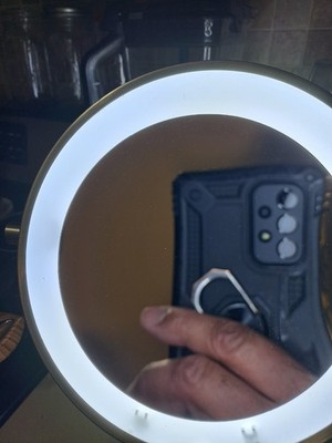 Conair HALO Double Sided LED Lighted Tabletop Mirror 1x/10x Magnification Nickel