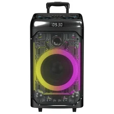 IQ Sound CYBER FLEX12 12-Inch Portable Bluetooth Party Speaker with LED Lights