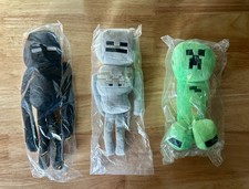 2019 Mojang Minecraft Plush 3 - Creeper 7", Skeleton 9", Enderman 9", NEW