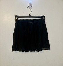 Women's XL Ballet Skirt Black New, Sheer Elastic Waist Dance Chiffon Short