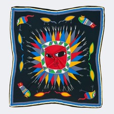 UNBRAND BEAUTIFUL SCARF SILK SUN DESIGN SQUARE SCARVES ON MULTI COLOR S29