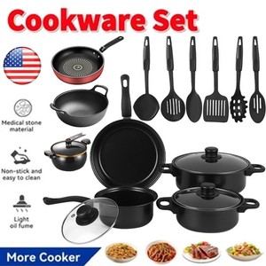 13 Pcs Pots et casseroles Non Stick Céramique Ensemble d'Utensiles de Cuisine