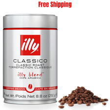 Illy Classico Caffè in Grani Interi, Tostatura Media, Caffè 100% Arabica, Lattina da 8,8 once