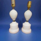 Two Fenton Milk Glass and Brass Lamps in working condition, excellent condition