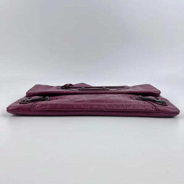 BALENCIAGA Clutch Bag Second Bag Leather Red Vintage Women's Mirror Accessory thumbnail 6