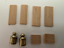 Vintage Model Boat Bronze Deck Cannons 2 Pcs Set & Wood Carriages NOS