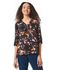Jones New York Women's Top Sz S Long Sleeve Collarless Tunic with