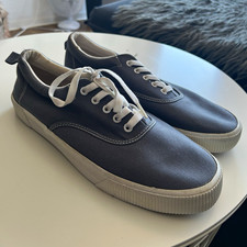 H&M Herren Sneaker Low Top Schnürung Grau EU 46 Freizeit Stoff ohne Muster