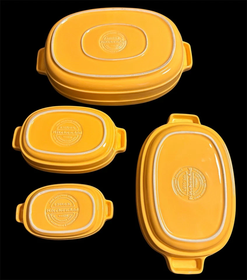 Nuevo sin caja 4 utensilios para hornear anidados cazuela KitchenAid Buttercup platos KBLR04NSBF Foto 4 de 4