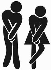 Toilet Bathroom door funny sign decal sticker - choose color  Size 