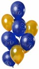 12 X 50TH BIRTHDAY TRUE BLUE PREMIUM QUALITY BALLOONS PARTY DECORATION - 30CM