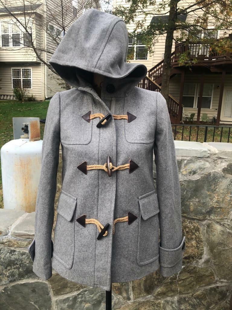 J Crew Classic Duffle Coat Melton Wool Gray Toggle Italy J Crew Classic Duffle Coat Melton Wool Gray Toggle Italy